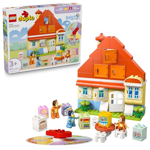 LEGO DUPLO Bluey: Bluey’s Family House with Memory Game - Toddler Toy for Kids Ages 3+ - Memory Game Playset Includes Bluey Figure - Preschool Toy Gift Idea for 3 Year Old Girls and Boys - 10459 - image 1