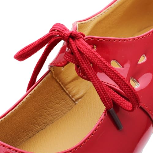 AOQUNFS Beginner Tap Shoe for Girls, Unisex Kids Tap Dance Shoes for Toddler, Lace-up Mary Jane Tap Shoes,FT-0303