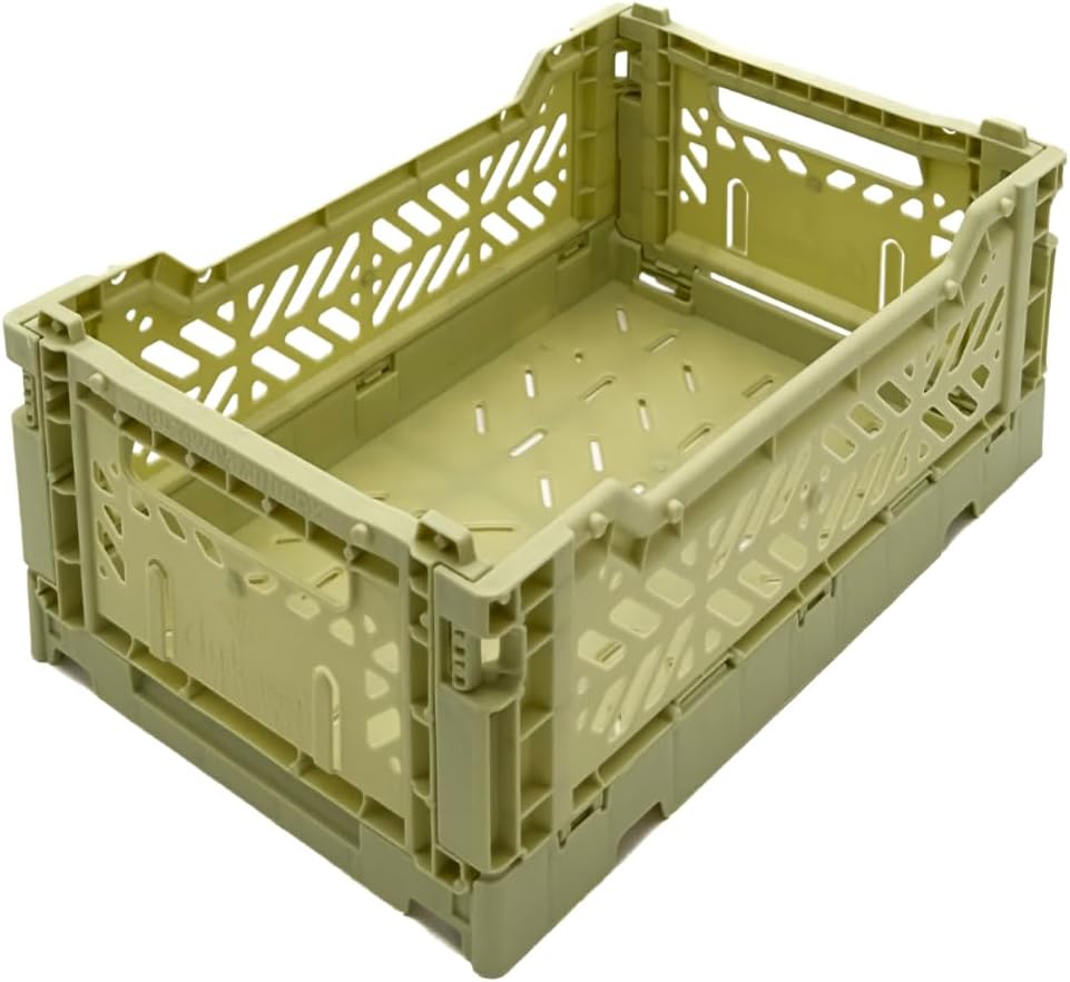 Aykasa Collapsible Storage Bins, Plastic Crate for Storage, Collapsible Crate