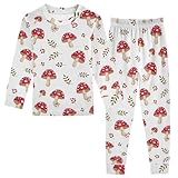 Red Mushrooms Fall Outfit Toddler Footless 2 Piece Set Size 8