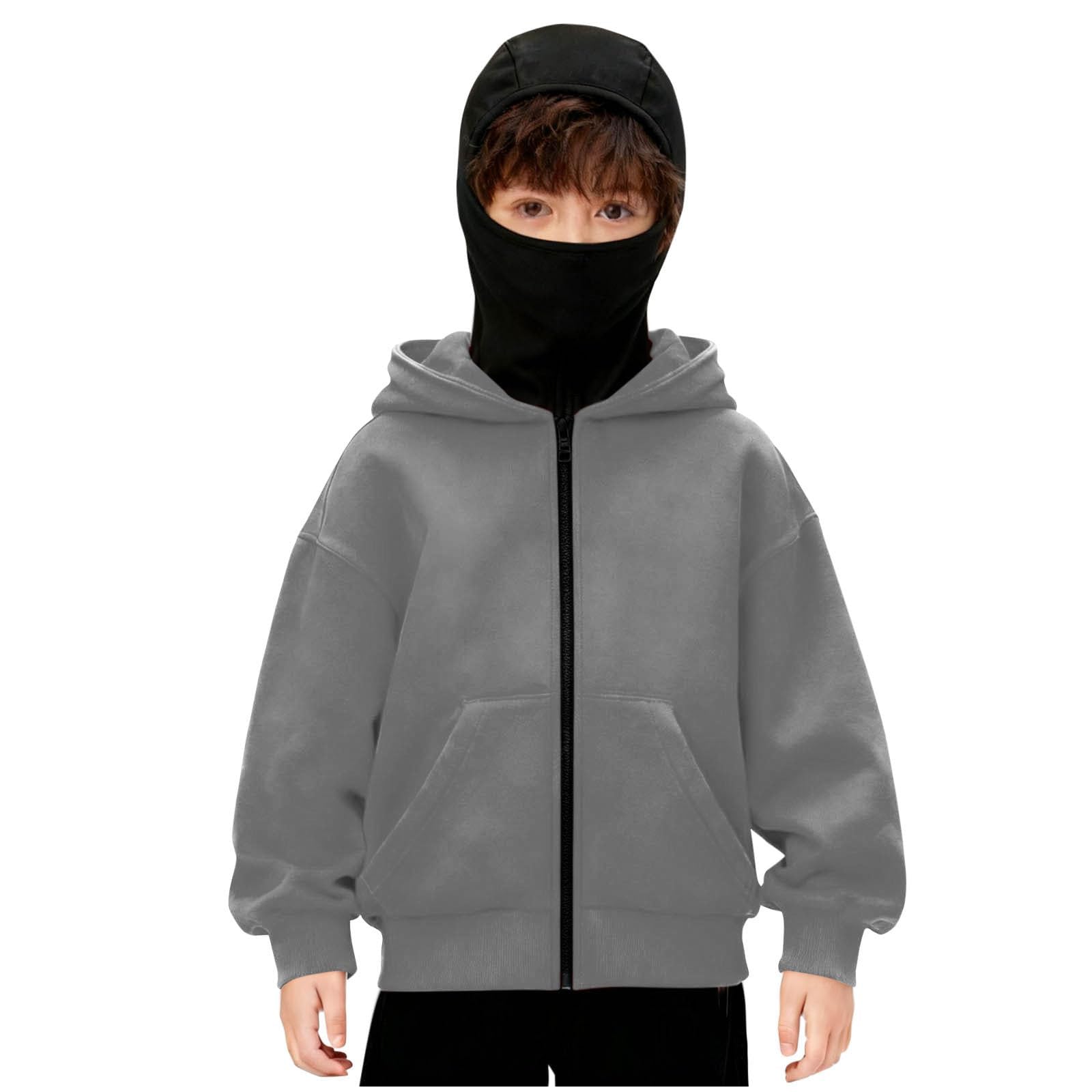 Maglione passamontagna per bambini, felpa con cappuccio Balaclava con zip con cappuccio e cerniera, giacca calda con cappuccio Balaclava Passamontagna Moto Maschera antivento per sport all'aria aperta