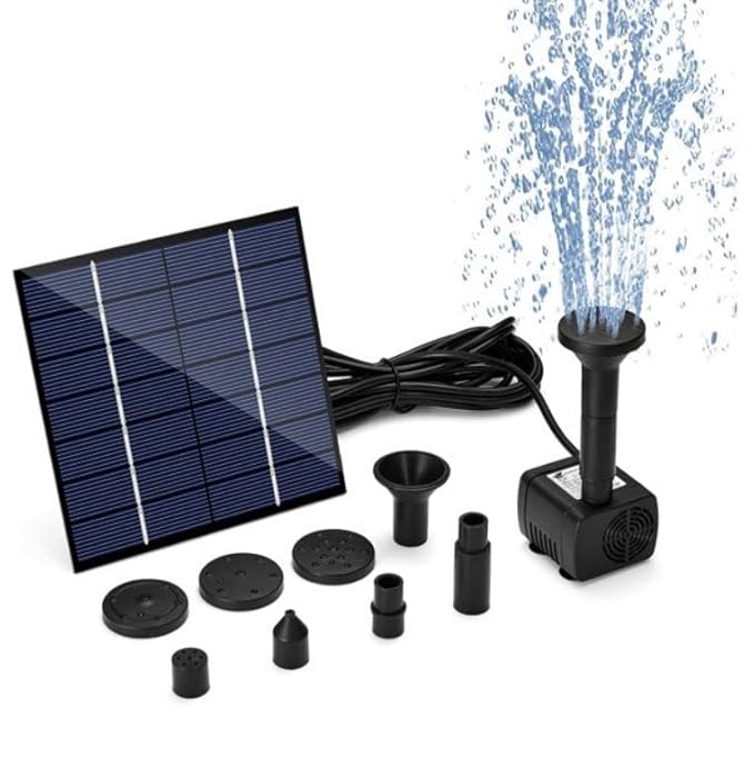 Scizor Solar Fountain Pump, 1.2W 180L/H Solar Pond Pump, Solar Panel