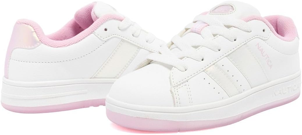 Nautica Boys Girls Casual Fashion Shoes – Comfortable Soccer Classic Walking Tennis Sneakers for Kids – Breathable, Lightweight & Flexible (Lace Up/Bungee)