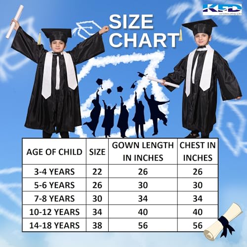 Image of Kaku Fancy Dresses Graduation Gown With Hat & Stole /Scarf | Degree Costume For Convocation Dress For Boys & Girls
