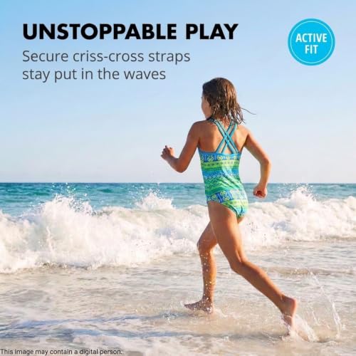Image of Kanu Surf Girls Jasmine Beach Sport Halter One Piece Swimsuit