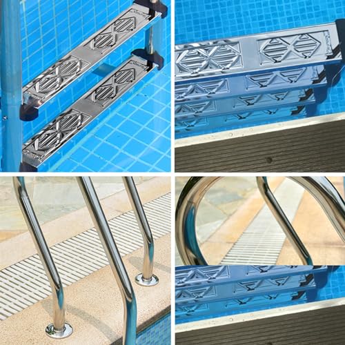 Escalera para piscina de acero inoxidable 3 peldaños miniatura 6