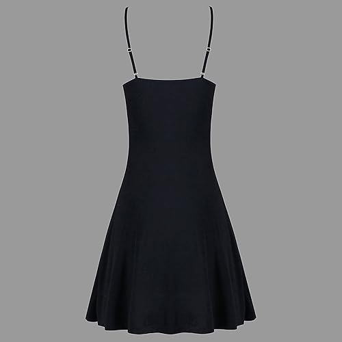 Vista 5 de Aniywn Vestido de tirantes de espaguetis de verano para mujer, con encaje de retazos de encaje