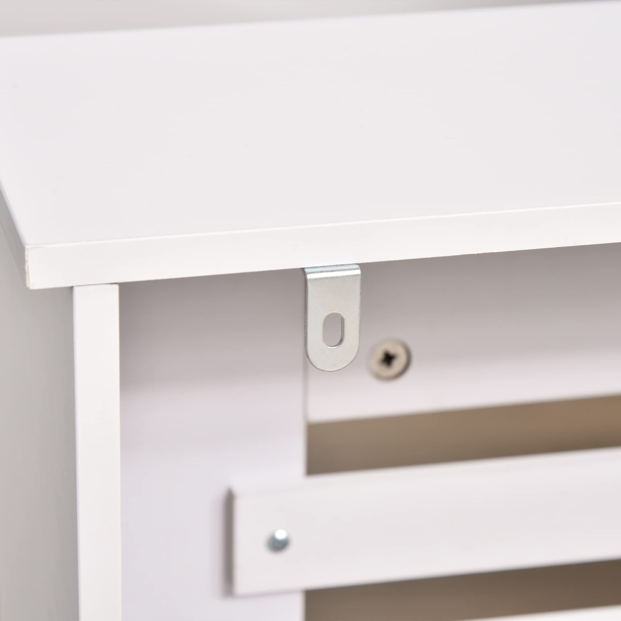 HOMCOM Heizkörperverkleidung Heizkörperabdeckung Heizungsverkleidung Heizkörper Radiator Cover Abdeckung MDF Weiß 112 x 19 x 81 cm