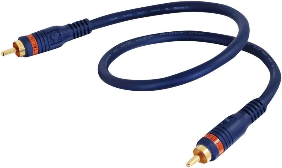 C2G 0.5M Velocity RCA to RCA S/PDIF Digital Audio Coax Cable Suitable for Surround Sound System, Preamp, DJ Controller, Home Theater, HDTV, Gaming Consoles, Hi-Fi Systems, Mixing Deck, Soundbar, Turntable, Music Equipment and More