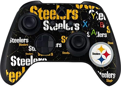 Skinit Decal Gaming Skin Compatible with Xbox Series X Controller - Officially Licensed NFL Pittsburgh Steelers Black Blast Design