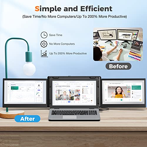 SMISEACOW Tragbarer Monitor für Laptop, 12 Zoll FHD 1080P IPS Portable Monitor Display, Laptop Bildschirm Erweiterung für 13.3"-16.5" Laptop/Handy/PC/Xbox/PS/Switch/MacBook (12-Zoll) – Bild 6