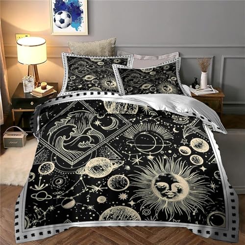 Housse de couette cosmique 140x200 microfibre avec taie d'oreiller
