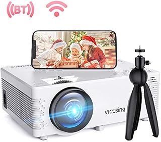 VicTsing Mini WiFi Projector-4200L Wireless Bluetooth Projector with Tripod, 1080P 170” Display Supported