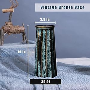   Bronze-Vintage-Vase-10-Inches-Antique-Glass-Vase-Rustic-European-Unique-Chic-Style-for-Tabletop-Kitchen-Office-Living-Room-Decoration