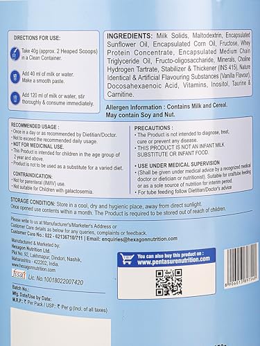Image of PediaGold Nutrition Mix Powder for Children | For 2-14 Years | Vanilla-950g | Zero Sucrose | 6g protein per serving | Supports Overall Health Boosts Immunity | Nutritional Supplement for Kids Growth