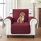 RBSC Home Chair Sofa Slipovers Waterproof Sofa Cover Couch Cover Furniture Protector Cover with Elastic Straps for Pets Kids Children Dog Cat (Christmas Burgundy, 23")
