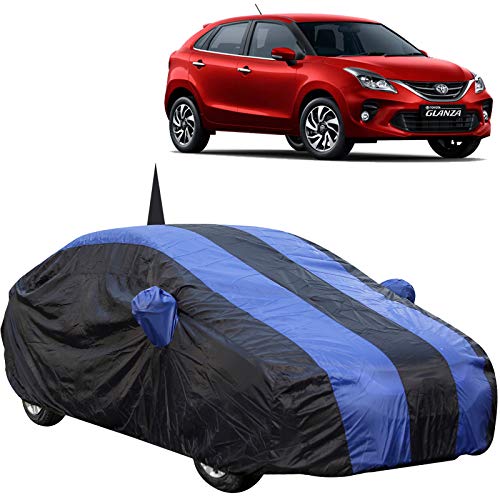 Image of 190 Taffeta Water Resistant Car Body Cover Compatible with Toyota Glanza with Mirror & Antenna Pockets (Royal /Navy Blue)
