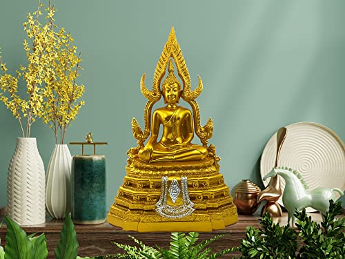 Estatua Buda Chinnaraj dorada 12" para decoración miniatura 5