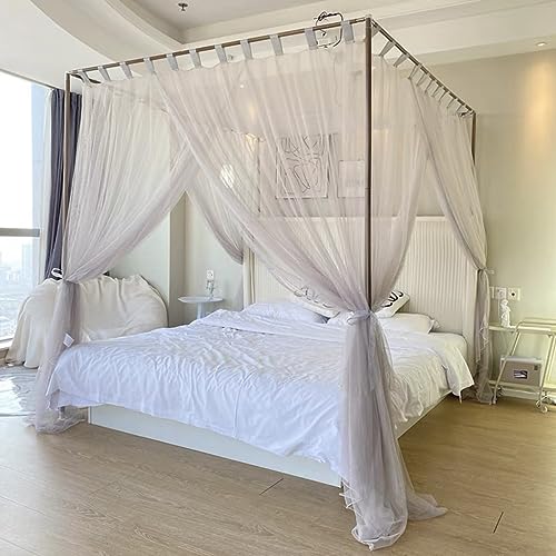 HDSDVNON Dosel De Lujo For Cama con Mosquitero De 4 Postes Y Cubierta Antipolvo: Elegante Dosel For Cunas, Camas Individuales O Queen, Ideal For Dormitorios(#6,#10)