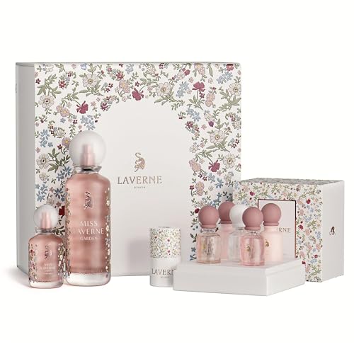 LAVERNE Miss Laverne Garden Collection Gift Set Eau de Parfum 200ml Hair Mist 50ml with Mini Fragrance Set and Elegant Scarf