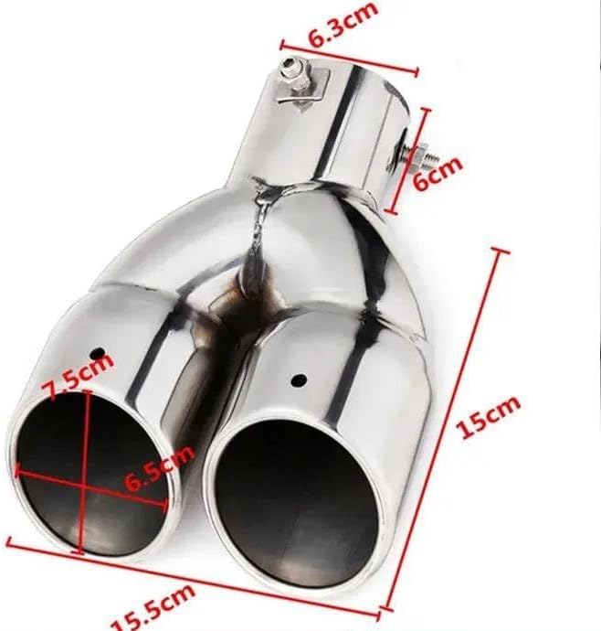 排気管 63 ミリメートルダブルアウトレットステンレス鋼クローム車のマフラー排気管先端トリム修正されたテールスロート車のライナーパイ