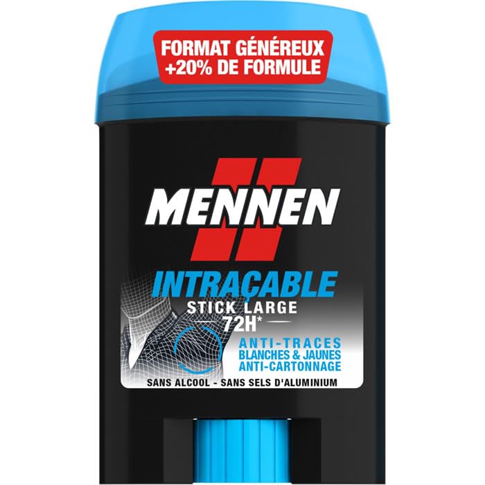 Mennen - INTRAÇABLE Deodorant Homme 72H - Stick Large - Sans Alcool - Sans Parfum - 50ml