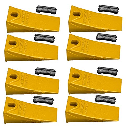6737325 Bobcat Style Skid Steer | Mini Excavator Bucket Teeth Set w Flex Pins (Set of 8)