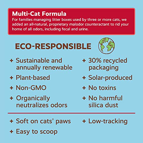Natural Walnut Cat Litter - Quick-Clumping, Unscented, Multi Cat - 26 lb