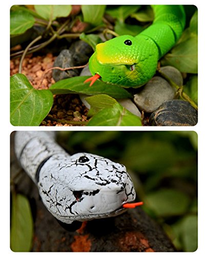 Nacome Realistic Remote Control RC Snake Terrifying Mischief Toy for Kids Adult Play (Black) - Thumbnail 4
