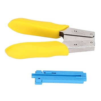 Generic Fiber Stripping Tool, Optical Fiber Stripper Sturdy Durable Strong Blades Ergonomic Design with Length Fixer for Optical Cables(3.1 * 2.0 Stainless Steel)