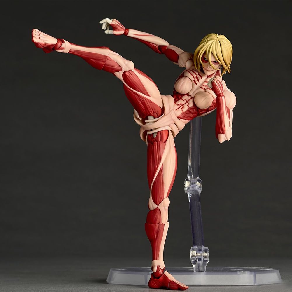 2 piezas Reiner Braun y Annie Leonhart Figura, Super Acción Estatua Pose de Lucha Titan Levi Articulaciones Movibles Modelo con Accesorios Colección Figurilla Ornamentos para Escritorio