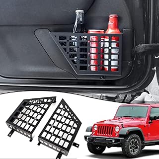 EOIS Metalowe kieszenie do przechowywania drzwi wejściowych, organizer, pudełko na 2007-2018 Jeep Wrangler JK JKU 2/4 drzwi, stal nierdzewna