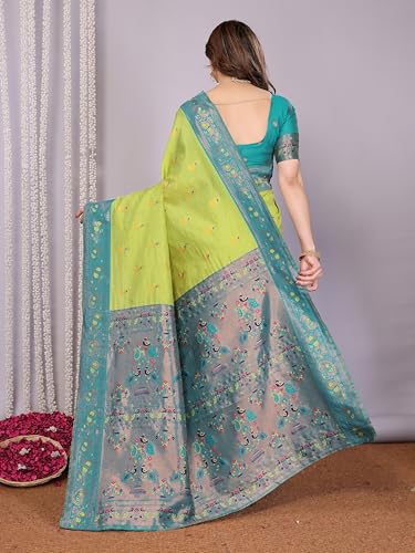 Image of Women's Kanjivaram Soft Silk Saree with Unstitched Blouse Piece Banarasi Weave Type and Jacquard Zari Design for Traditional Occasions