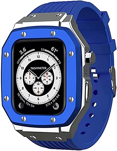 Bracelet Apple Watch en alliage de métal et silicone robuste pour un style masculin élégant