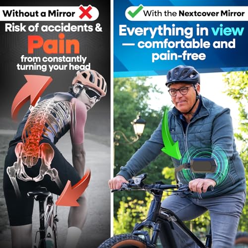 Nextcover Bike Mirror Montura en Manubrio (Izquierdo) – Vidrio HD | Espejo Retrovisor Seguro y Sin Vibraciones para Bicicletas Eléctricas, Montaña y Scooters – Ángulo Amplio para Seguridad miniatura 6