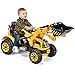 Costzon Ride on Excavator, 12V Battery Powered Construction Vehicles for Kids with Front Loader, Horn, Safety Belt, Treaded Wheels, Ride on Bulldozer Truck, Excavator Ride on Toy Gift for Boys Girls