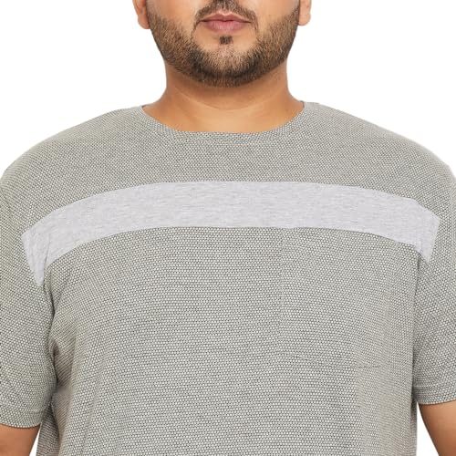 Image of Bigbanana Plus Size Men's Regular Fit Textured Round Neck Tshirt
