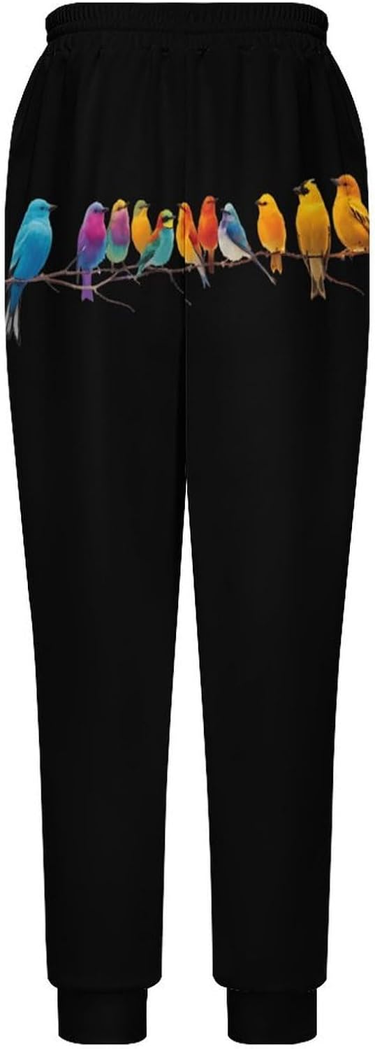 Colorful Birds Casual Men's Sweatpants Lounge Pant 4X-Large