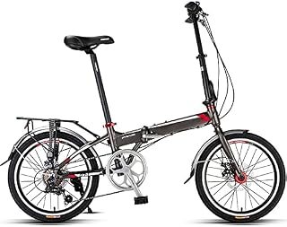 ITOSUI 20 Inch Adult Folding Bicycle, Folding Bike, Steel Frame with High Carbon Content, Urban Folding Bike, 7 Speeds, City Bikes for Adults