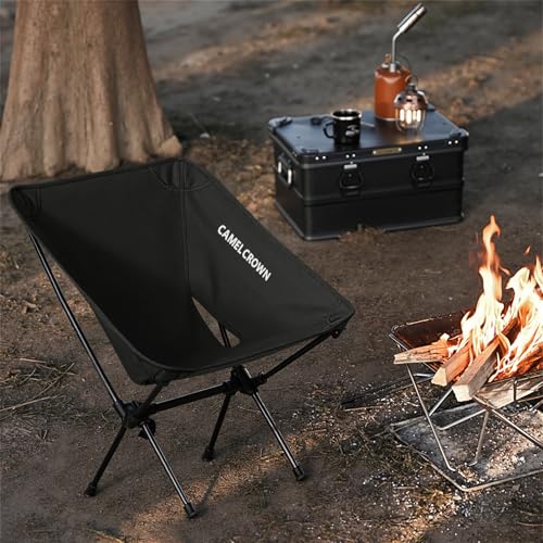 CAMEL CROWN Silla Plegable Compacta para Camping Portátil con Bolsa de Transporte, Negra, Pack de 2 miniatura 2