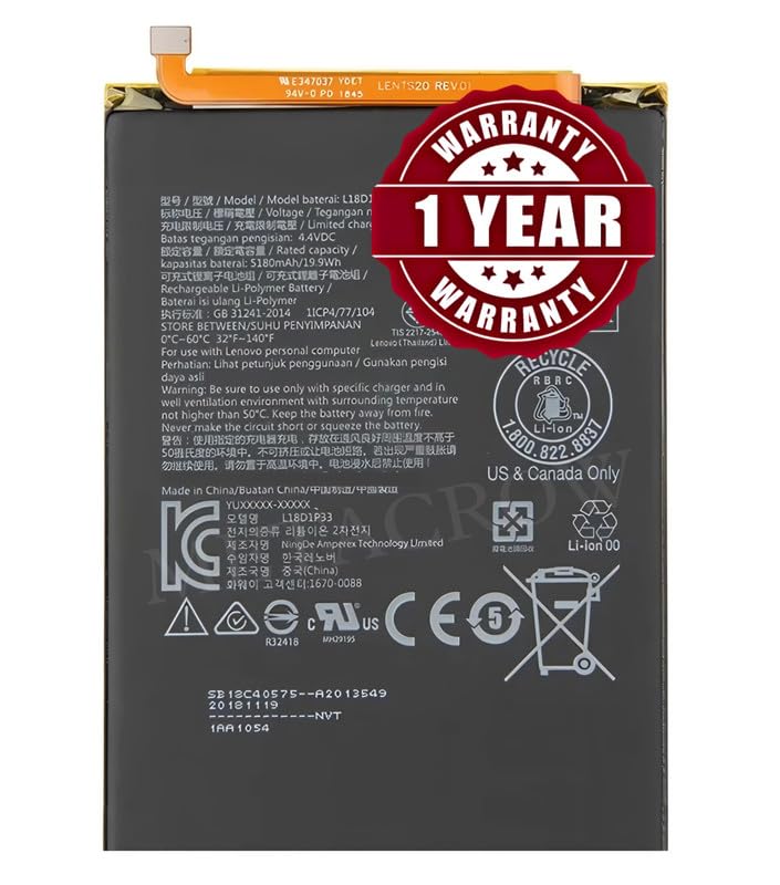 Image of Original L18D1P33 Battery Compatible with Lenovo Tab V7 (PB-6505M, PB-6505MC) Battery - (5180mAh) - 1 Year Warranty BC46