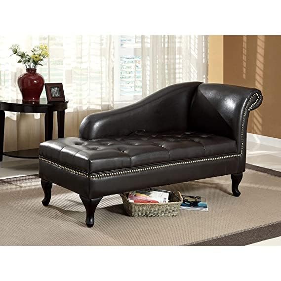 Image of Velvet Luxury Box Storage Couch 140 x 63 x 71 cm (Black Leathratte)