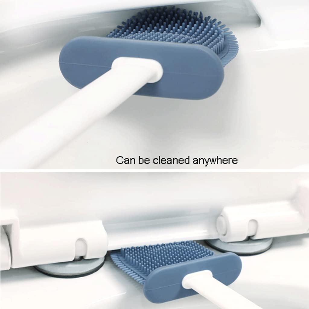 Conveniente Set di Spazzola e Supporto for Toilette in Silicone, Spazzola for Tazza da Toilette, Lavagna for la Pulizia Spazzola con setole in Silicone e TPR. Setola Morbida Uso Domestico