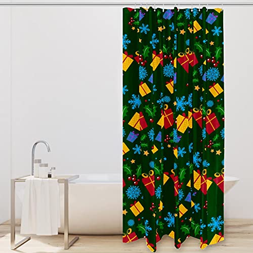 Rideau de douche imperméable vert 183x183 cm pour Noël - 3