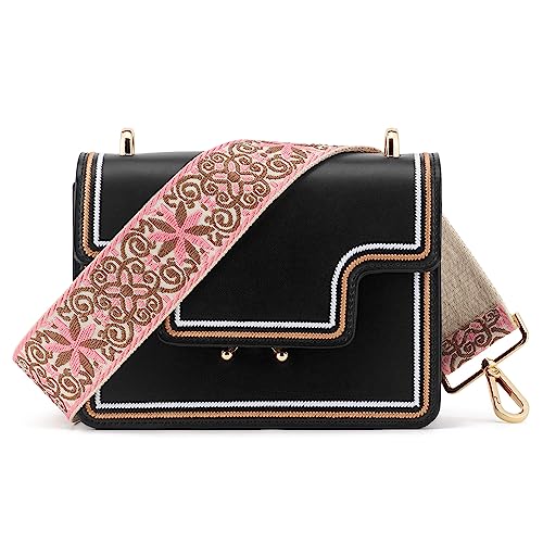 Image of Wide Shoulder Strap Adjustable Replacement Belt Guitar Style Crossbody Bag Handbag Strap Multicolor Canvas Straps(Wide:2in)(Color81)