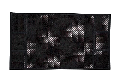 Image of Yellow Weaves Combo of Exclusive Decorative 1 Fridge Top Cover, 2 Handle Covers + 3 Fridge Mats (Black & White, 6 Piece set)