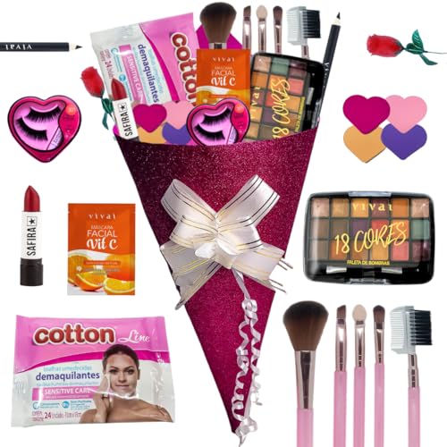 Buquê De Maquiagem Kit Completo Presente Lindo Make Top