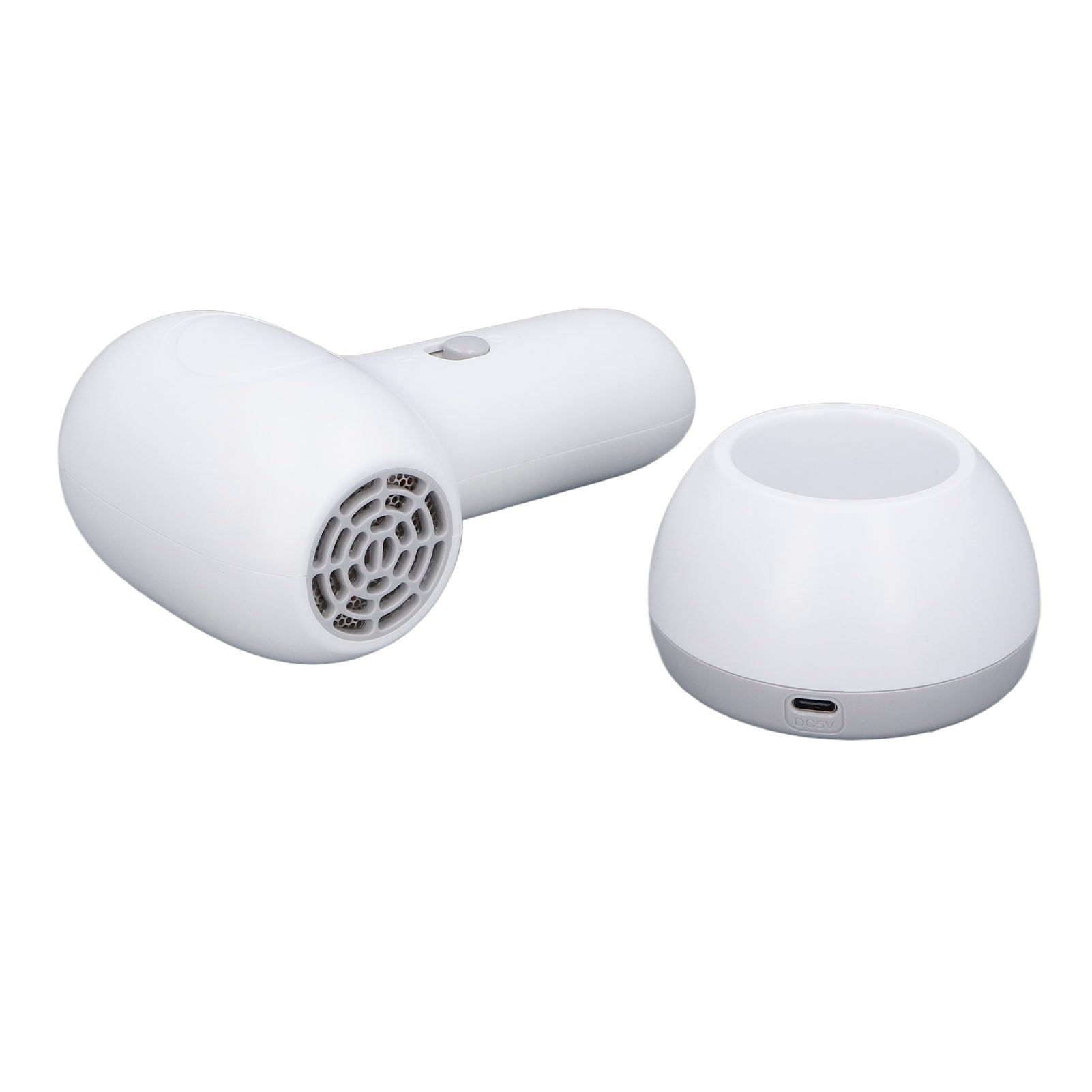 Kinderfön, Kinderföhn Kabellos, Tragbarer Haartrockner für Babys Kinder, Klein Fön mit 2 Temperatur, Leise USB-Aufladbar, 2000mAh, für Zuhause, Reisen, Kabellos Reisefön (Weißgrau)