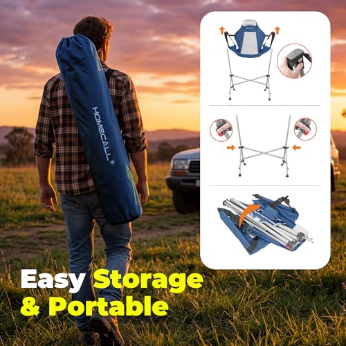 Silla de Camping Colgante con Reposapiés, Silla Colgante de Alta Resistencia 500LB miniatura 6