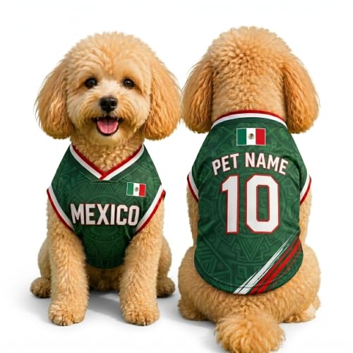 Custom Dog Soccer Jersey 2026 Custom Name Number Pet Football Shirt Gift for Dogs Lovers Dog Cat Flag Sports Shirt Style 1